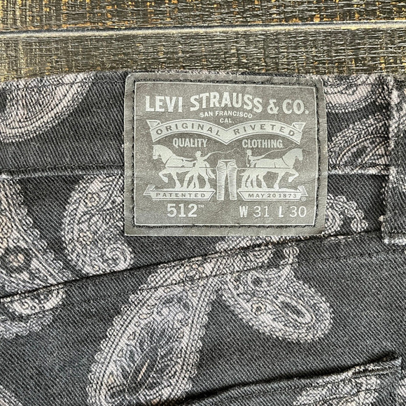 Levis Jeans 512 Slim Taper Paisley Retro Denim Men's Size 31x30 - Picture 3 of 9